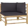 Image de Vidaxl Salon De Jardin 9 Pcs Avec Coussins Gris FoncÃ© Bambou