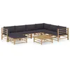 Image de vidaXL Salon de jardin 8 pcs avec coussins gris foncé bambou3058220