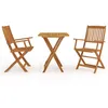 Image de Vidaxl Mobilier Ã DÃ®ner De Jardin Pliable 3 Pcs Bois D'acacia Solide