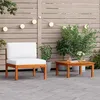 Image de Vidaxl Salon De Jardin 2 PiÃ¨ces Avec Coussins En Bois D'acacia Et Corde