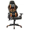 Image de vidaXL Chaise de jeu Noir et orange Cuir artificiel