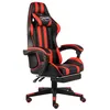 Image de vidaXL Fauteuil de jeux vidéo et repose-pied Noir et rouge Similicuir20527