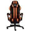 Image de vidaXL Fauteuil de jeux vidéo et repose-pied Noir et orange Similicuir