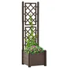 Image de vidaXL Jardinière avec treillis 43x43x142 cm PP Moka 313980