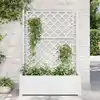 Image de vidaXL Vidaxl Jardinière Avec Treillis 100x43x142 Cm Pp Blanc
