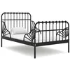 Image de vidaXL Cadre de lit extensible sans matelas Noir Métal 80x130/200 cm