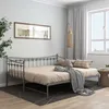 Image de vidaXL Cadre de canapÃ©-lit extensible sans matelas gris mÃ©tal 90x200cm
