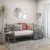 Image de Cadre de CanapÃ©-Lit DÃ©pliable avec BarriÃ¨re de SÃ©curitÃ© & Acier Robuste Gris 90x200 cm