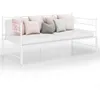 Image de vidaXL Cadre de canapÃ©-lit extensible blanc mÃ©tal 90x200 cm