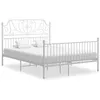 Image de vidaXL Cadre de lit et tête de lit sans matelas blanc 160x200 cm métal324854