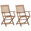 Image de vidaXL Chaises pliables d'extérieur lot de 2 Bois d'acacia solide313601