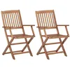 Image de Vidaxl Chaises Pliables D'extÃ©rieur Lot De 2 Bois D'acacia Solide