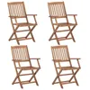 Image de vidaXL Vidaxl Chaises Pliables D'extérieur Lot De 4 Bois D'acacia Solide