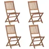 Image de vidaXL Chaises pliables d'extérieur lot de 4 Bois d'acacia solide313604