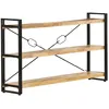 Image de vidaXL Vidaxl Bibliothèque À 3 Niveaux 140x30x80 Cm Bois De Manguier Massif