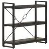 Image de vidaXL Bibliothèque à 3 niveaux Noir 90x30x80 cm Bois de manguier