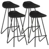 Image de vidaXL Tabourets de bar lot de 4 noir cuir véritable320642
