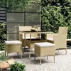 Image de vidaXL Ensemble à manger de jardin 5 pcs Résine tressée Beige