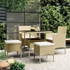 Image de Vidaxl Ensemble De Salle Ã Manger De Jardin 5 Pcs RÃ©sine TressÃ©e Beige