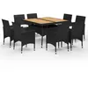Image de vidaXL Vidaxl Ensemble À Dîner De Jardin 9 Pcs Résine Tressée Et Acacia Noir
