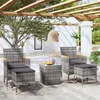 Image de vidaXL Ensemble de bistro jardin 5pcs Résine tressée verre trempé Gris3058375