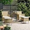 Image de Vidaxl Ensemble De Bistro 5 Pcs RÃ©sine TressÃ©e Et Verre TrempÃ© Beige