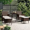 Image de vidaXL Ensemble de bistro de jardin 5 pcs poly rotin et verre trempé