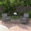 Image de vidaXL Ensemble à manger de jardin 3 pcs Résine tressée Gris