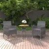 Image de vidaXL Ensemble de salle à manger de jardin 3 pcs Résine tressée Gris
