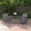 Image de vidaXL Ensemble à manger de jardin 3 pcs Résine tressée Gris3058465