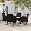 Image de vidaXL Ensemble à manger de jardin 5 pcs Résine tressée Noir3058488