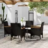 Image de vidaXL Mobilier de salle à manger de jardin 5 pcs Résine tressée Noir