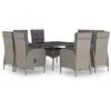 Image de Vidaxl Ensemble Â¿Â¿ D?Ner De Jardin 9 Pcs RÂ¿Â¿Sine TressÂ¿Â¿E Et Verre Gris