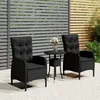 Image de Vidaxl Ensemble De Bistro De Jardin 3 Pcs RÃ©sine TressÃ©e Noir