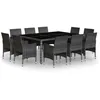 Image de Vidaxl Mobilier Ã DÃ®ner De Jardin 11 Pcs RÃ©sine TressÃ©e Gris