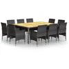 Image de vidaXL Vidaxl Mobilier À Dîner De Jardin 11 Pcs Résine Tressée Gris