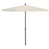 Image de vidaXL Parasol de jardin avec mât 210x140 cm Sable