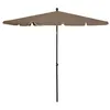 Image de vidaXL Parasol de jardin avec mât 210x140 cm Taupe