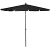 Image de vidaXL Vidaxl Parasol De Jardin Avec Mât 210x140 Cm Noir