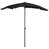 Image de vidaXL Parasol de jardin avec mât 200x130 cm Noir