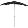 Image de vidaXL Vidaxl Parasol De Jardin Avec Mât 200x130 Cm Noir