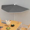 Image de vidaXL Vidaxl Demi-Parasol De Jardin Avec Mât 180x90 Cm Anthracite