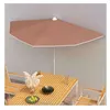 Image de vidaXL Demi-parasol de jardin avec mât 180x90 cm Terre cuite