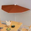 Image de vidaXL Vidaxl Demi-Parasol De Jardin Avec Mât 180x90 Cm Terre Cuite