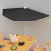 Image de vidaXL Vidaxl Demi-Parasol De Jardin Avec Mât 180x90 Cm Noir