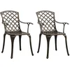 Image de vidaXL Vidaxl Chaises De Jardin 2 Pcs Aluminium Coulé Bronze