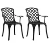 Image de vidaXL Chaises de jardin lot de 2 Aluminium coulé Noir315572