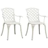 Image de vidaXL Chaises de jardin lot de 2 Aluminium coulé Blanc315574
