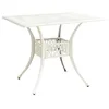 Image de vidaXL Table de jardin Blanc 90x90x73 cm Aluminium coulé