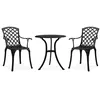 Image de vidaXL Ensemble de bistro 3 pcs Aluminium coulé Noir